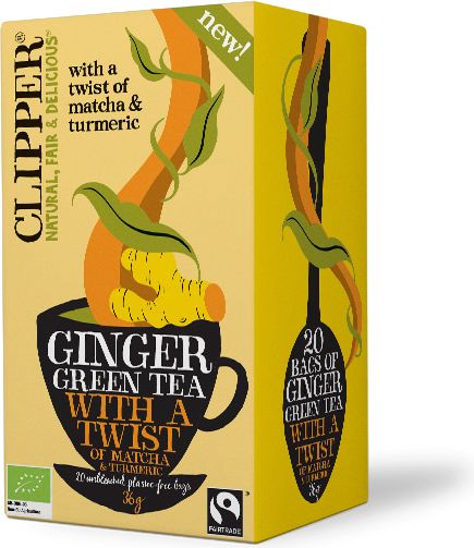 Inkivääri-vihreä tee, matcha & kurkuma 20 ps, Clipper