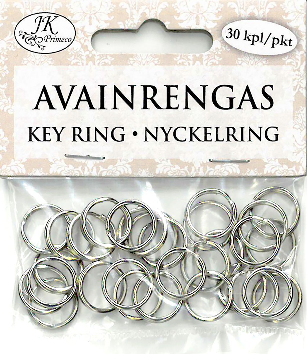 Avainrengas hopea 12 mm 30 kpl