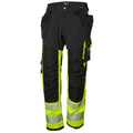 Helly Hansen Work Wear Icu Huomio Riipputaskuhousut 1 Lk. keltainen/harmaa Kestava neljaan suuntaan joustava kangas nayttaa