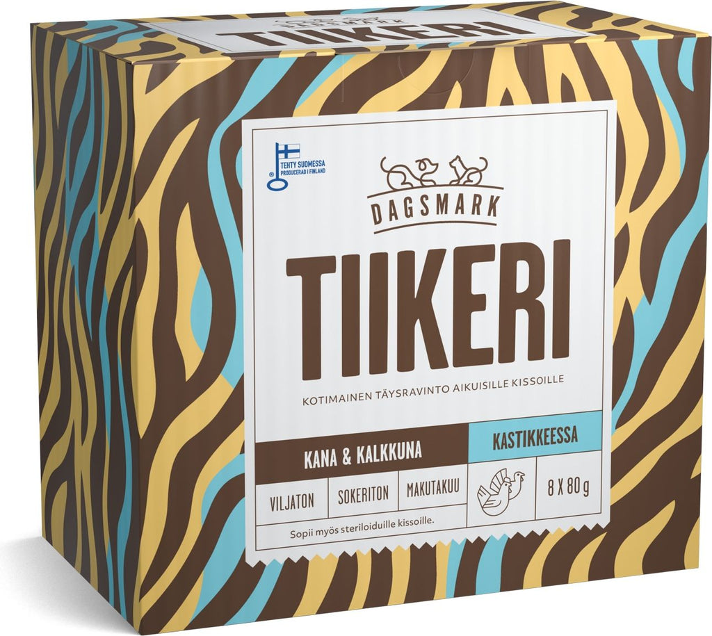 Dagsmark Tiikeri 8 x 80 g kanaa & kalkkunaa kastikkeessa