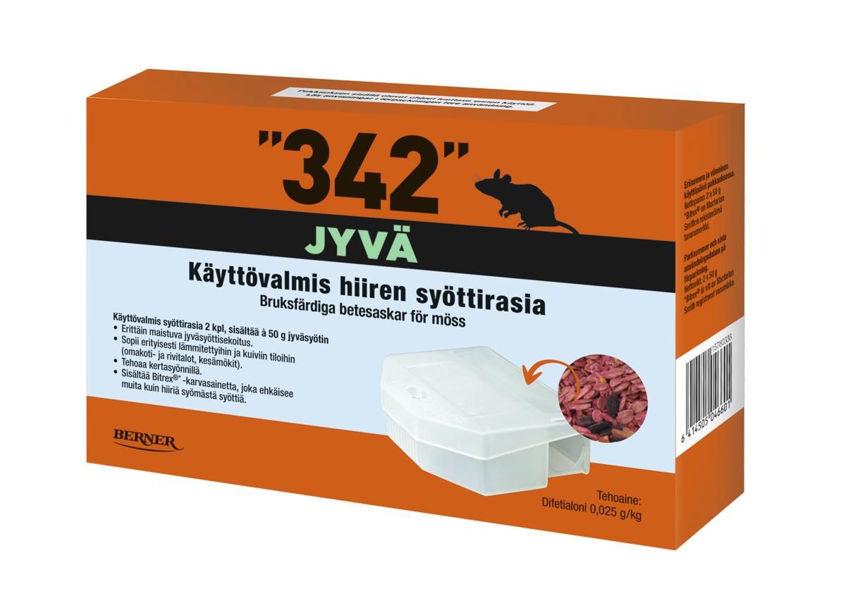 342 syöttirasia käyttövalmis 2x50 g jyvä