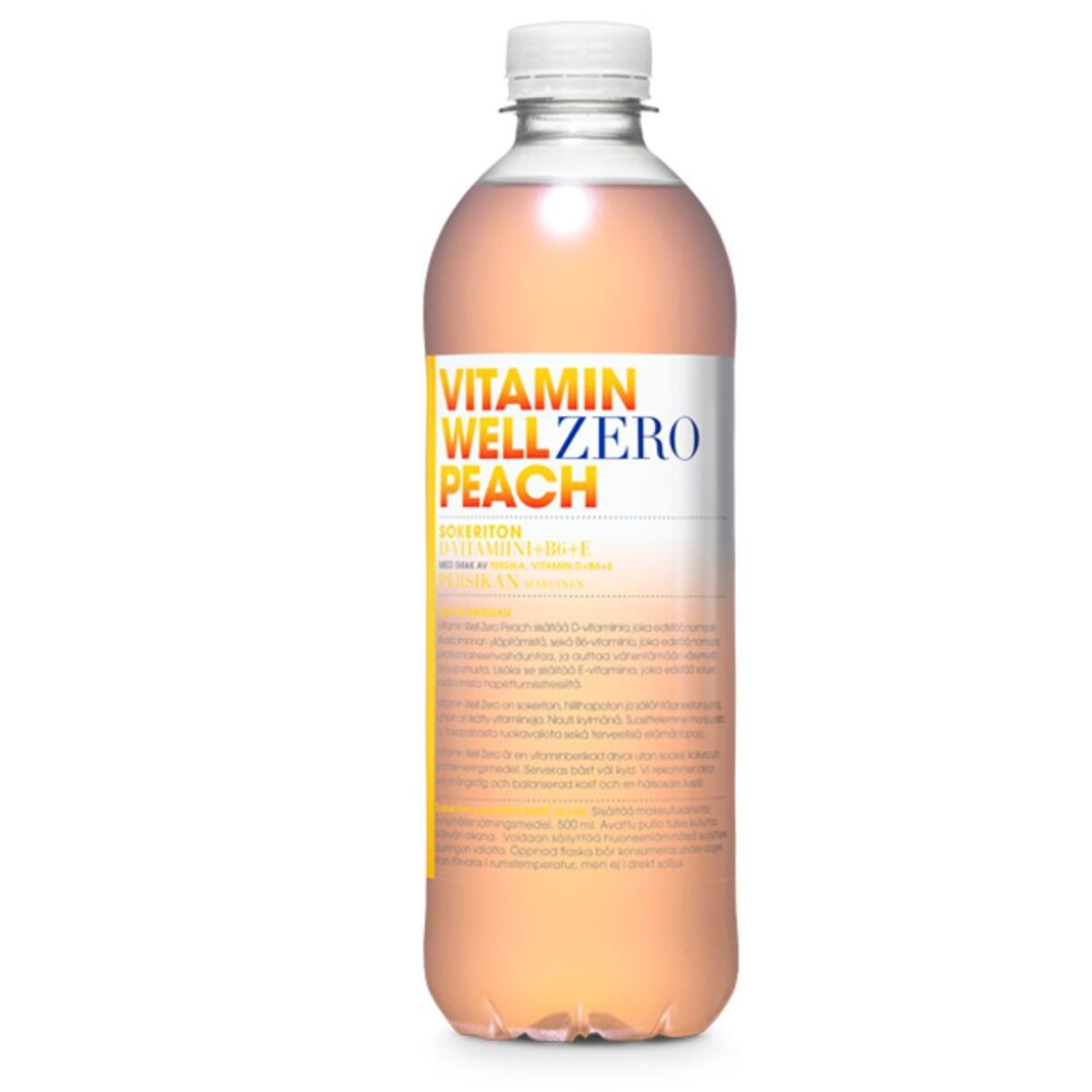 Vitamin Well Zero Peach hyvinvointijuoma 500 ml