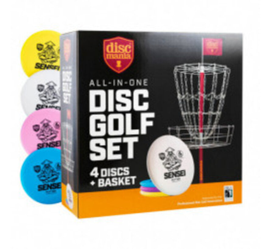 Discmania All in One frisbeegolfkori + 4 Active Sensei putteria