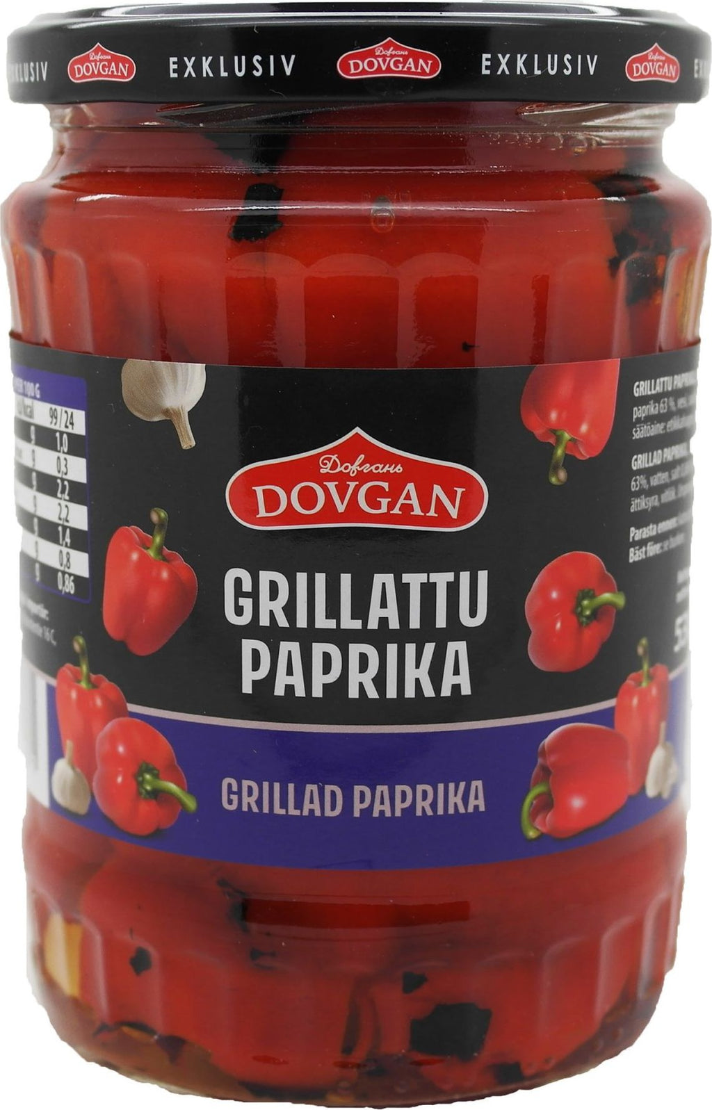 Dovgan Grillattu paprika 530 g/ 295 g
