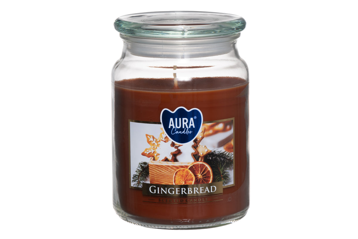 Aura Tuoksukynttilä Lasipurkissa Gingerbread