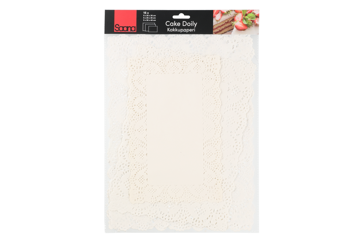 Saana Kakkupaperi suorakaide 15kpl 3 kokoa Koko: 20x30cm x 5kpl, Koko: 25x35cm x 5kpl, Koko: 30x40cm x 5kpl.