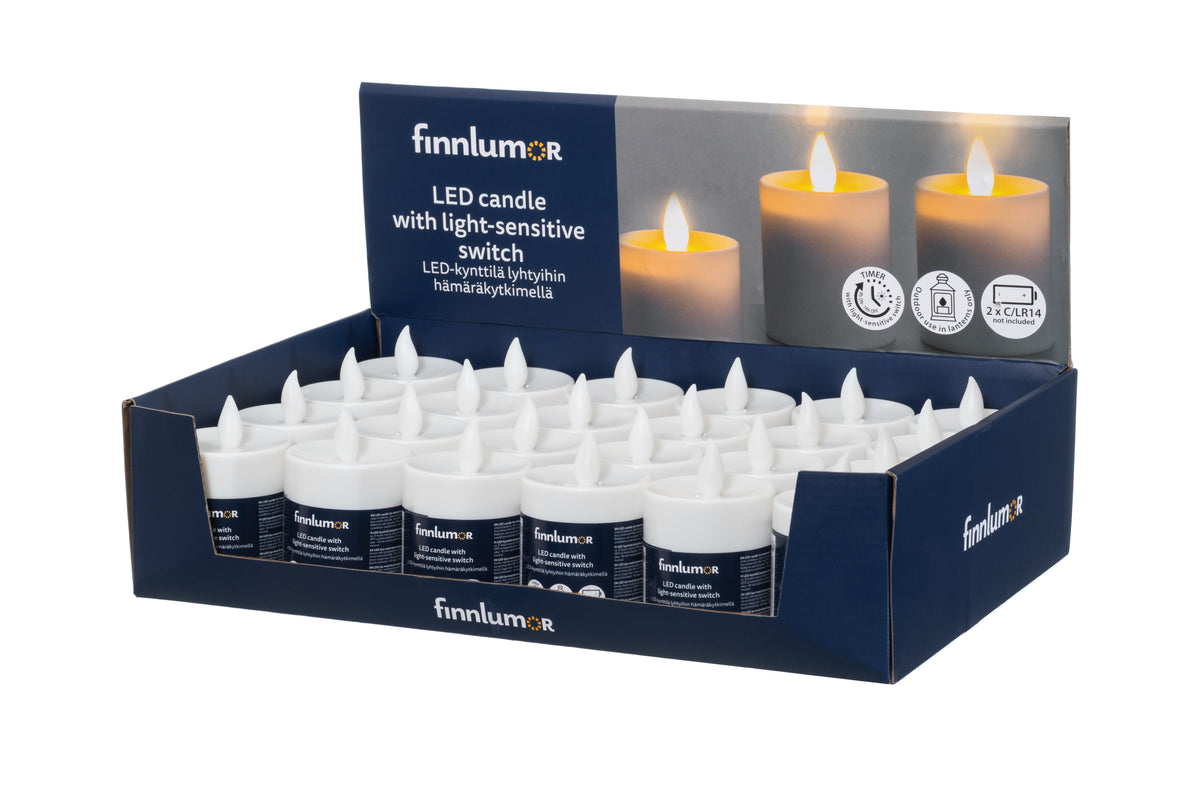 FinnLumor Led-kynttilä Sisä/Ulkokäyt.