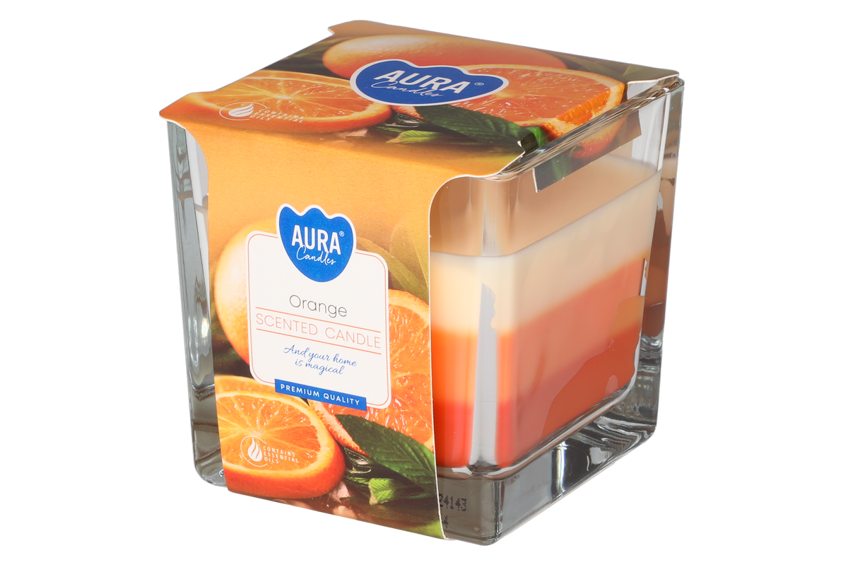 Aura Tuoksukynttilä Lasikipossa Orange