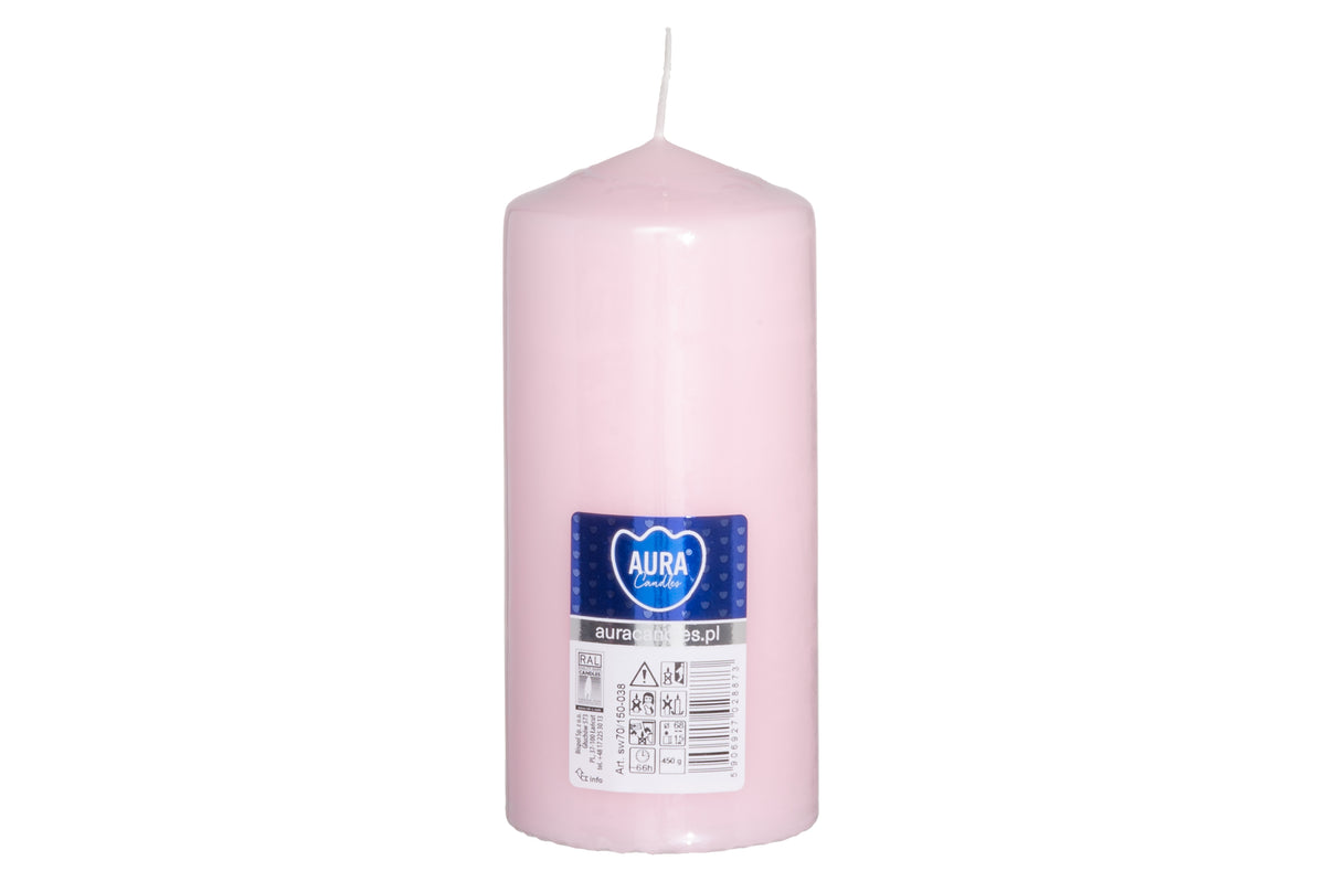 Aura Pöytäkynttilä Roosa 15 cm