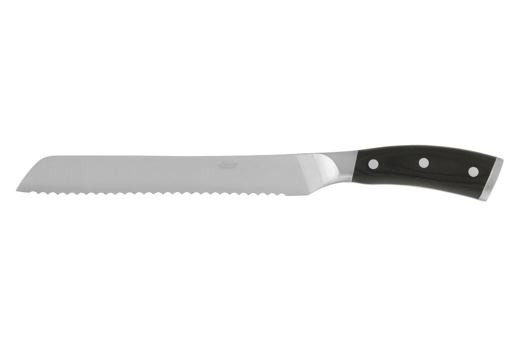 Maku Pakka wood leipaveitsi 20 cm 20 cm, 204 g. Tera saksalaista Molybden Vanadium 1.4116 terasta. HRC 56 +/- 2. Kestava