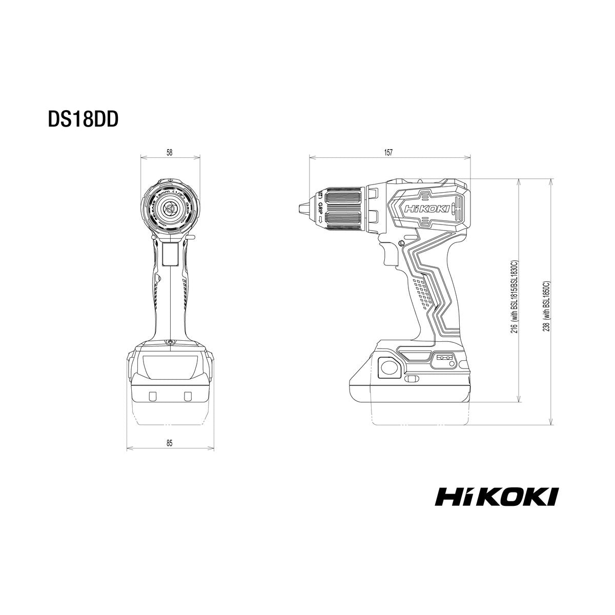 Pora/ruuvinväännin 18 v DS18DD 2,0 ah hsc HiKOKI