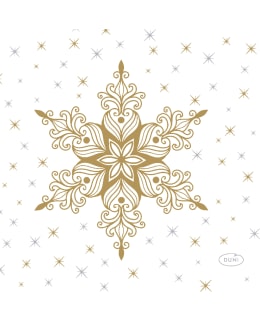 Duni Servetit 24x24 Snowstars White