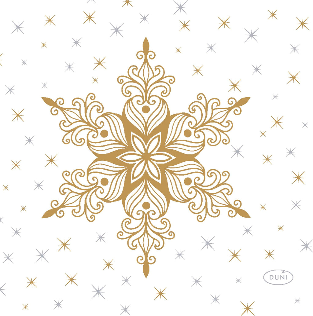 Duni Servetit 24x24 Snowstars White
