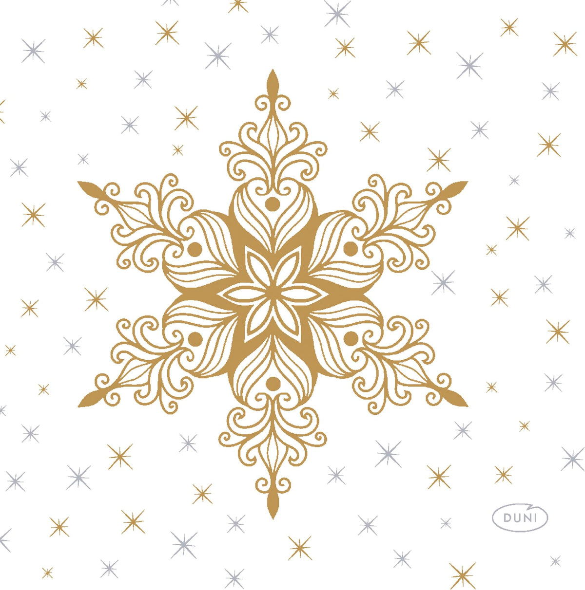 Duni Servetit 24x24 Snowstars White