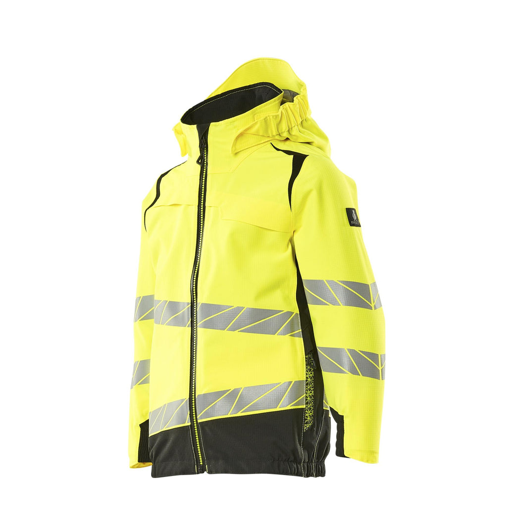 MASCOT Kuoritakki lapsille ACCELERATE SAFE hi-vis keltainen/must Hengittava, tuulen- ja vedenpitava teipatuilla saumoilla.