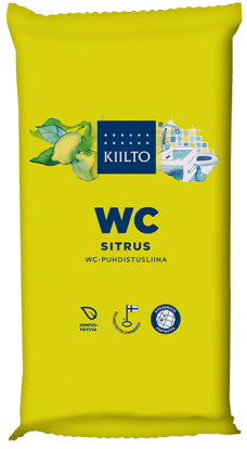 Kiilto WC-Puhdisliina sitrus 36kpl Kiilto WC-puhdistusliinalla puhdistuu katevasti kaikki WC- ja kylpyhuonetilojen pinnat.