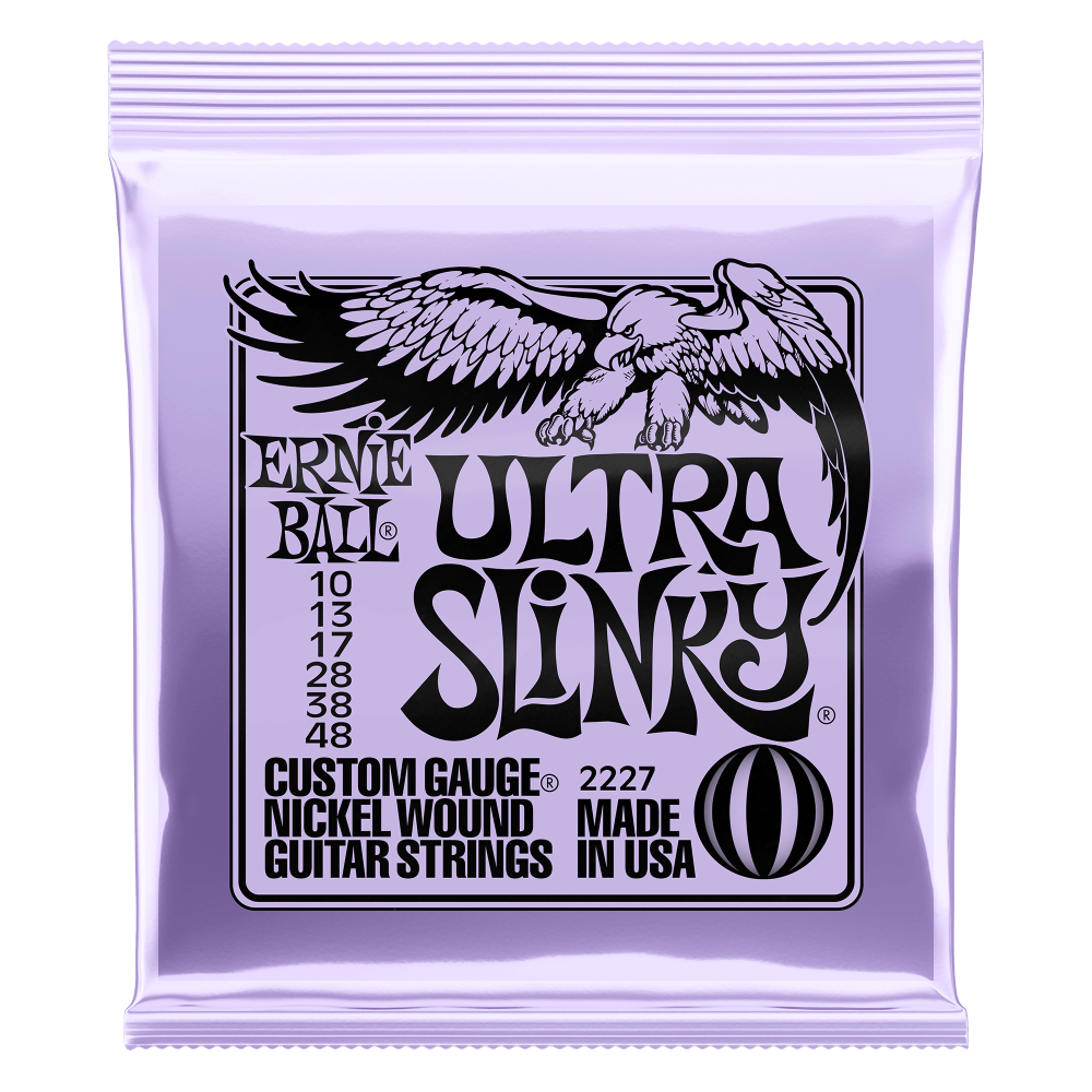 Ernie Ball ultra slinky nickel wound EB-2227 Ernie Ball Slinky Electrics-kielet ovat Ernie Ball-yhtion tunnetuin