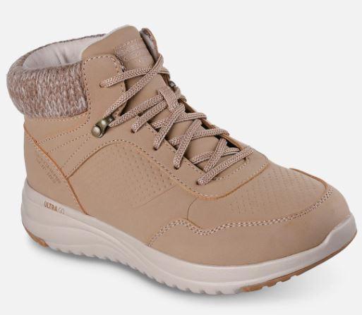 Skechers naisten Slip-ins: On-The-Go Stellar Ariana - Waterproof Beige - 100% vedenpitava paallinen keinomateriaalia -