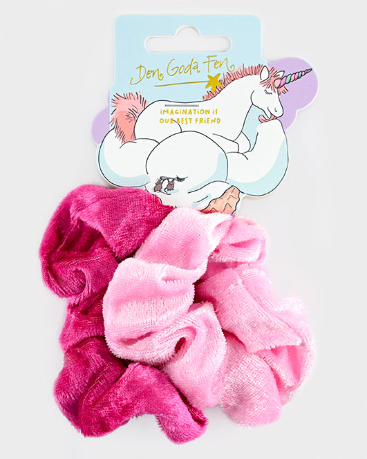 Scrunchies 2 kpl Pink