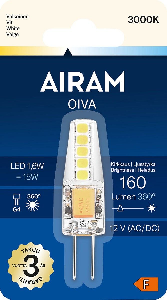 Airam Oiva G4 160 lm/3000k 12 v