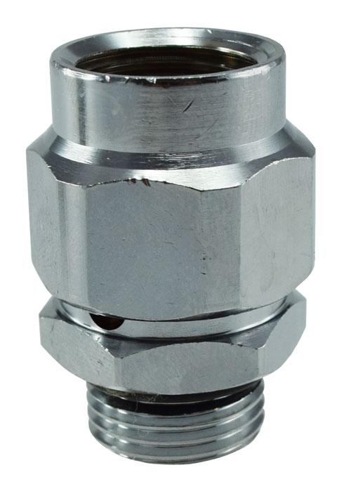 Imusuoja 1/2" sisakierre - 1/2" ulkokierre kromattu