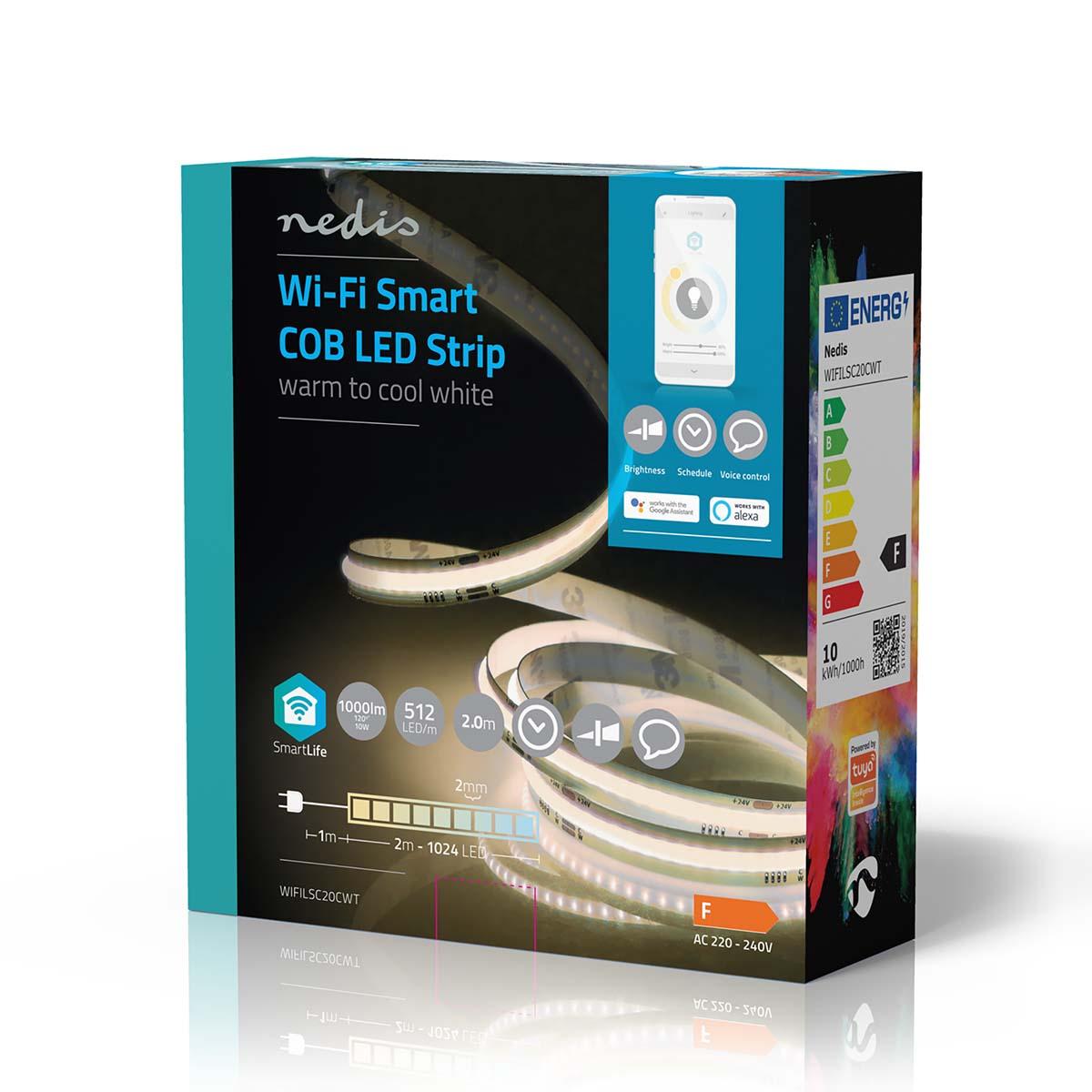 Nedis SmartLife LED-Nauha | Wi-Fi | COB | 2.00 m | IP20 | 2700 - 6500 K | 1000 lm SmartLife LED-Nauha | Wi-Fi | Lampimasta