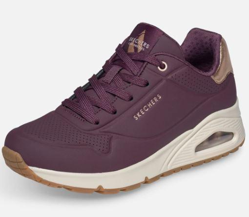 Skechers Naisten Uno - Golden Air - Red Nosta tyylisi uudelle tasolle Skechers Street Uno – Golden Air -kengilla. Tassa
