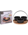 Excellent Houseware Tarjoilusetti Puu/Musta