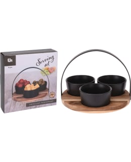 Excellent Houseware Tarjoilusetti Puu/Musta