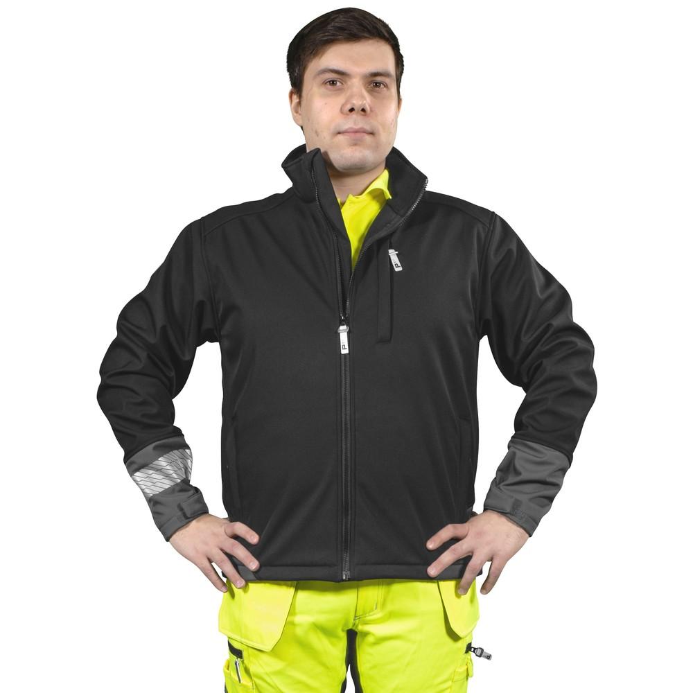 SOFTSHELL TAKKI RYDER MUSTA - tuulenpitava, vettahylkiva ja hengittava softshell materiaali - fleece sisapuoli - huputon