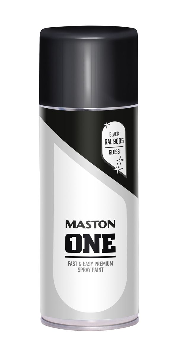 Spraymaali one - Kiiltävä musta RAL9005 400 ml