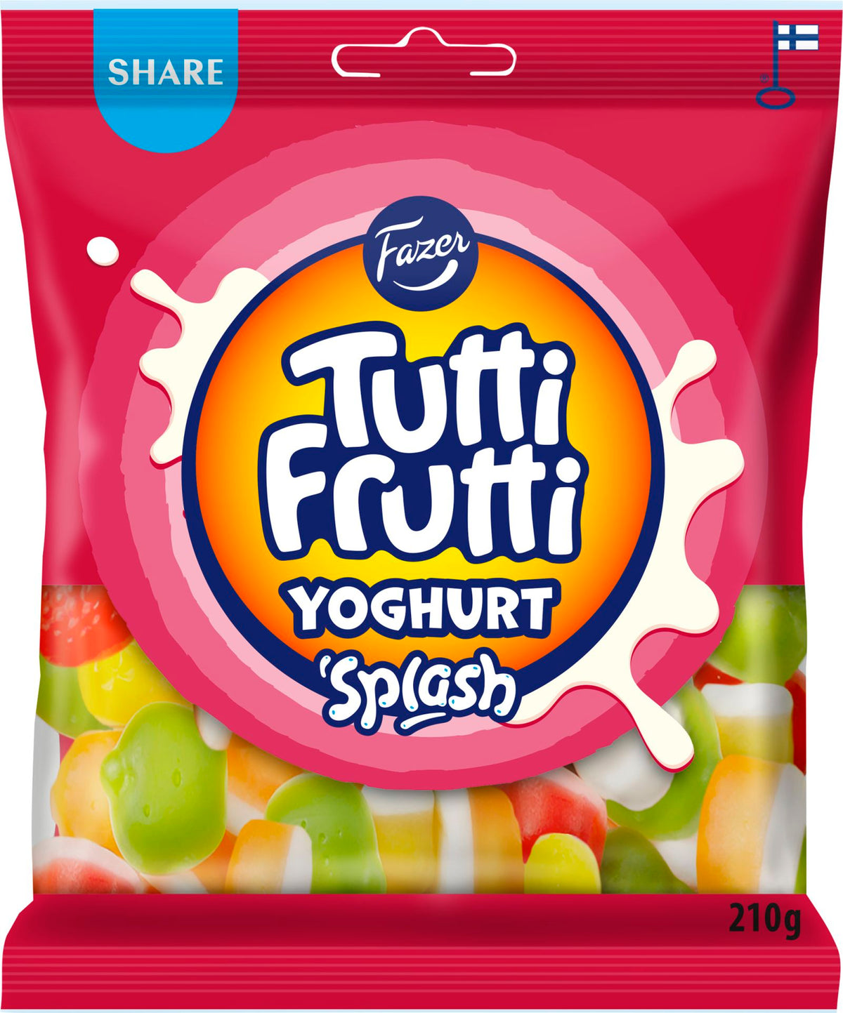 Tutti Frutti Yoghurt Splash karkkipussi 210 g