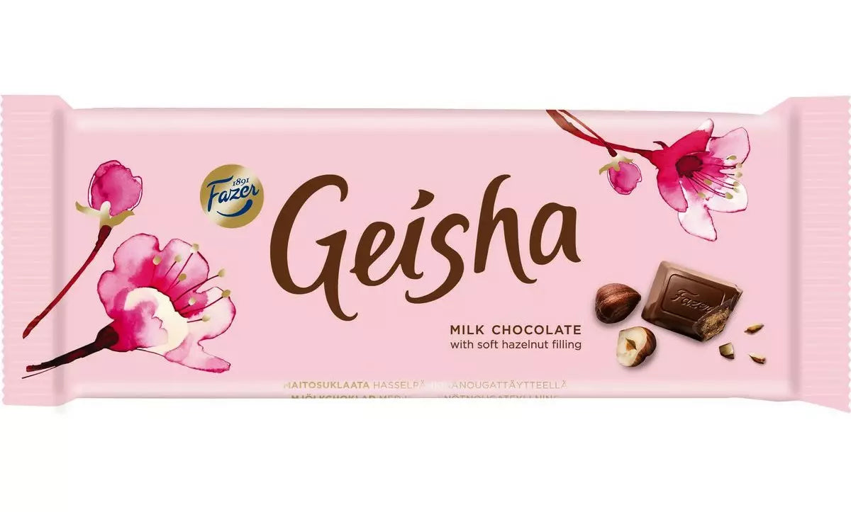 Geisha maitosuklaata hasselpähkinänougattäytteellä 100 g
