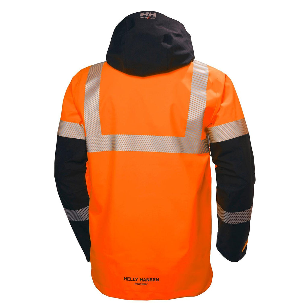 Helly Hansen Work Wear Icu Vedenpitava Huomio Kuoritakki Otanssi/harmaa ICU-kuoritakkimme antaa erinomaisen suojan