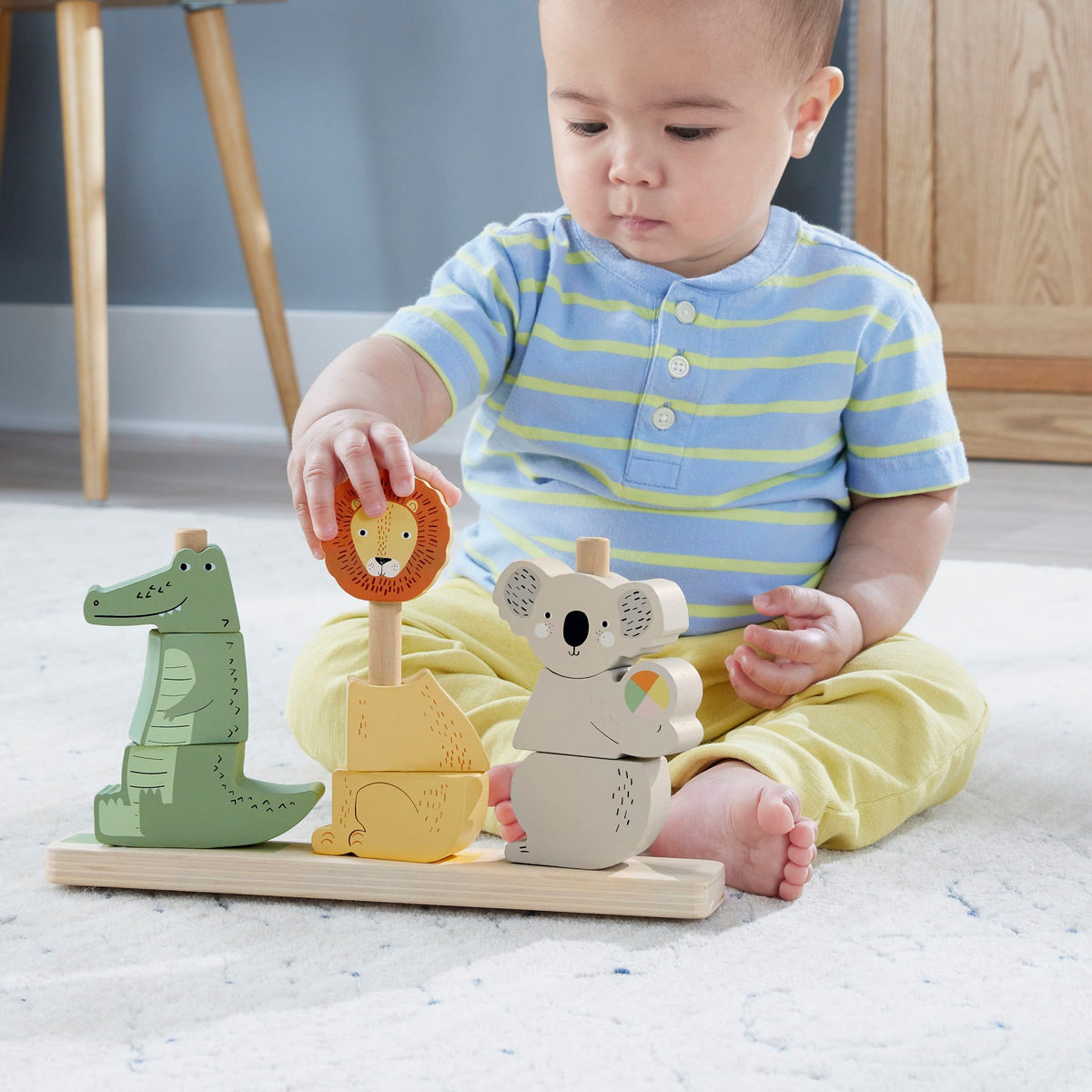 Fisher-Price Wooden Stack & Sort Animals,