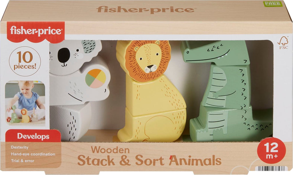 Fisher-Price Wooden Stack & Sort Animals,