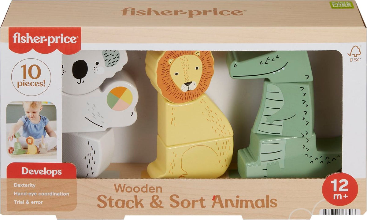 Fisher-Price Wooden Stack & Sort Animals,