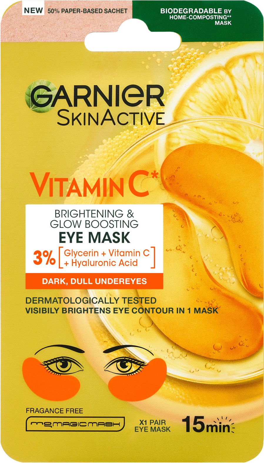 Garnier Vitamin c Brightening & Glow Boosting silmänalusnaamio