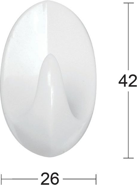 Koukku 1041 valkoinen muovi tarra