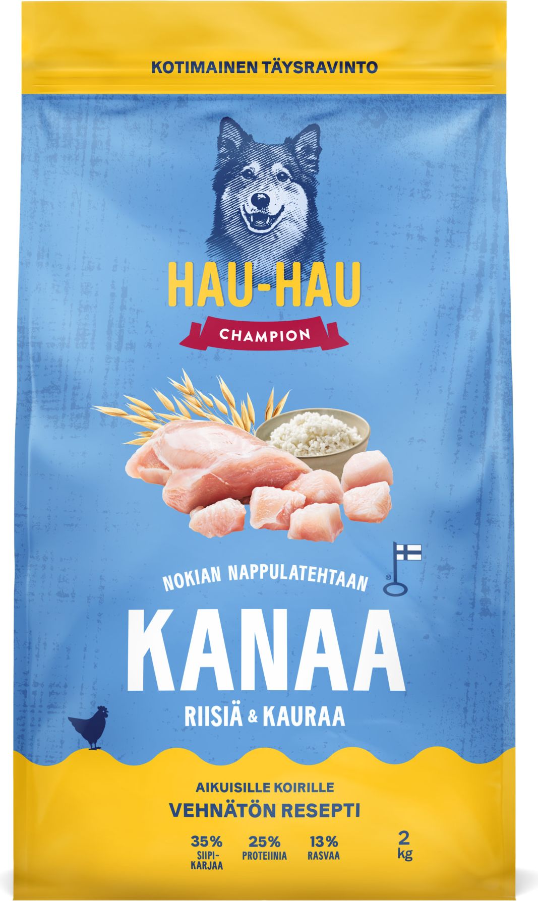 Kanaa riisiä ja kauraa aik.koirille