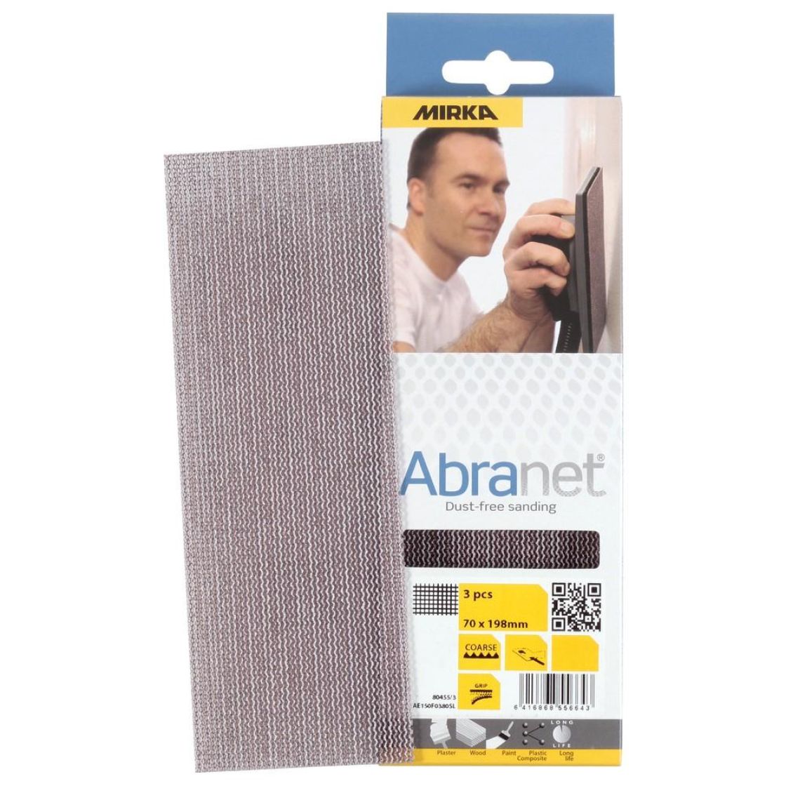 Hiomapaperi 70x198 mm P240 abranet 3 kpl