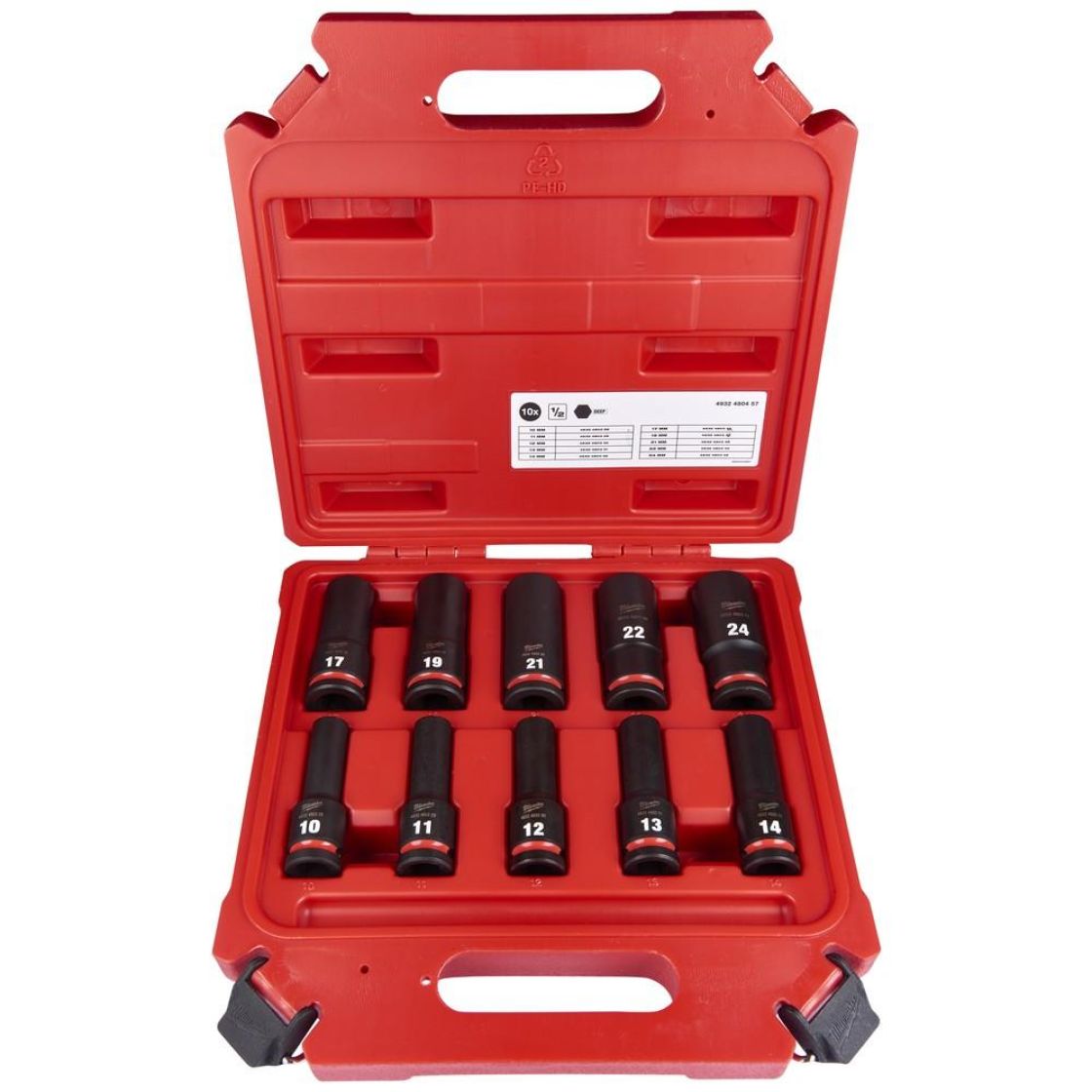 Milwaukee hylsysarja 1/2" shw syvä 10-OS