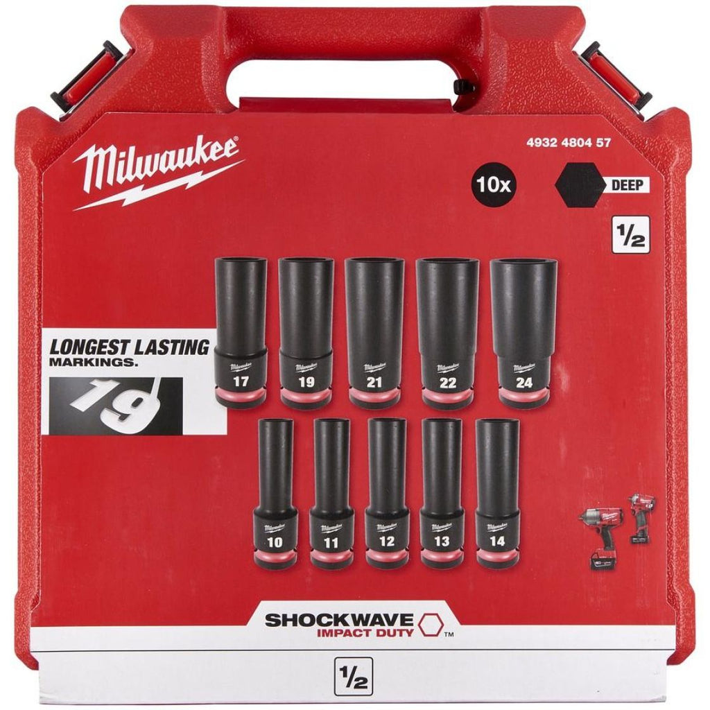 Milwaukee hylsysarja 1/2" shw syvä 10-OS
