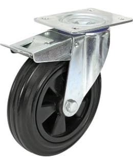 Vaununpyörä 160 mm musta käänt/jarru