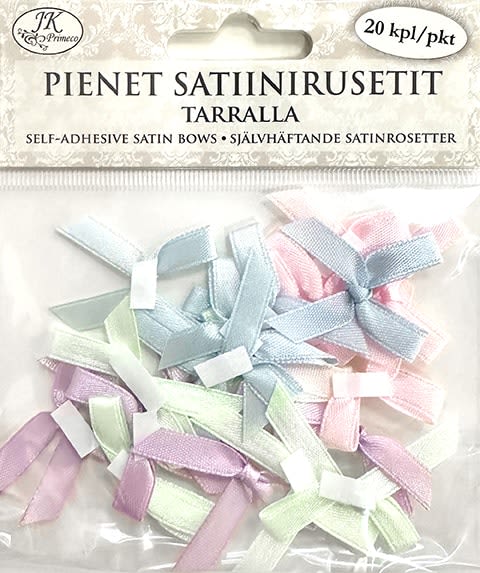 Satiinirusettitarra Pieni pastelli 20 kpl
