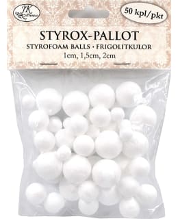 Styrox-pallolajitelma 50 kpl