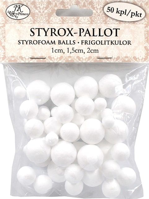 Styrox-pallolajitelma 50 kpl