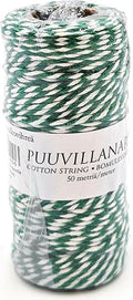 Puuvillanaru 2 mm x50m Valkovihreä