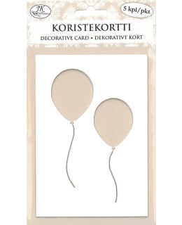Koristekortti Ilmapallot Valk.5 kpl