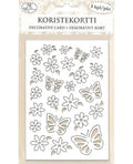 Koristekortti Perhoset ja Kukat 5 kpl